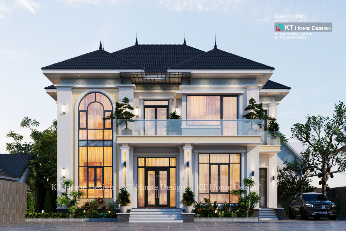 THIẾT KẾ BIỆT THỰ TÂN CỔ ĐIỂN KẾT HỢP VỚI HIỆN ĐẠI – MÁI THÁI