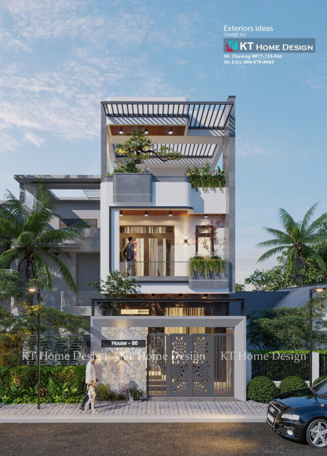 THIẾT KẾ NHÀ PHỐ HIỆN ĐẠI 3 TẦNG