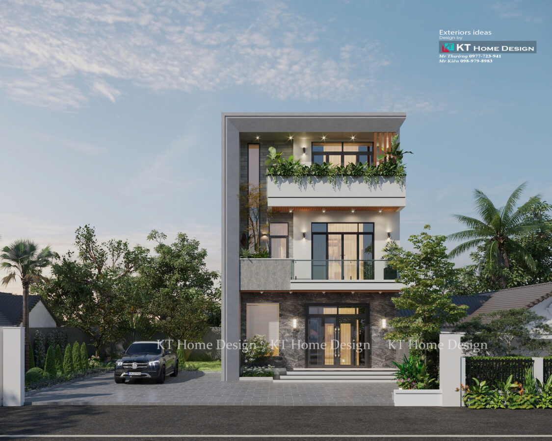 THIẾT KẾ NHÀ PHỐ HIỆN ĐẠI 3 TẦNG